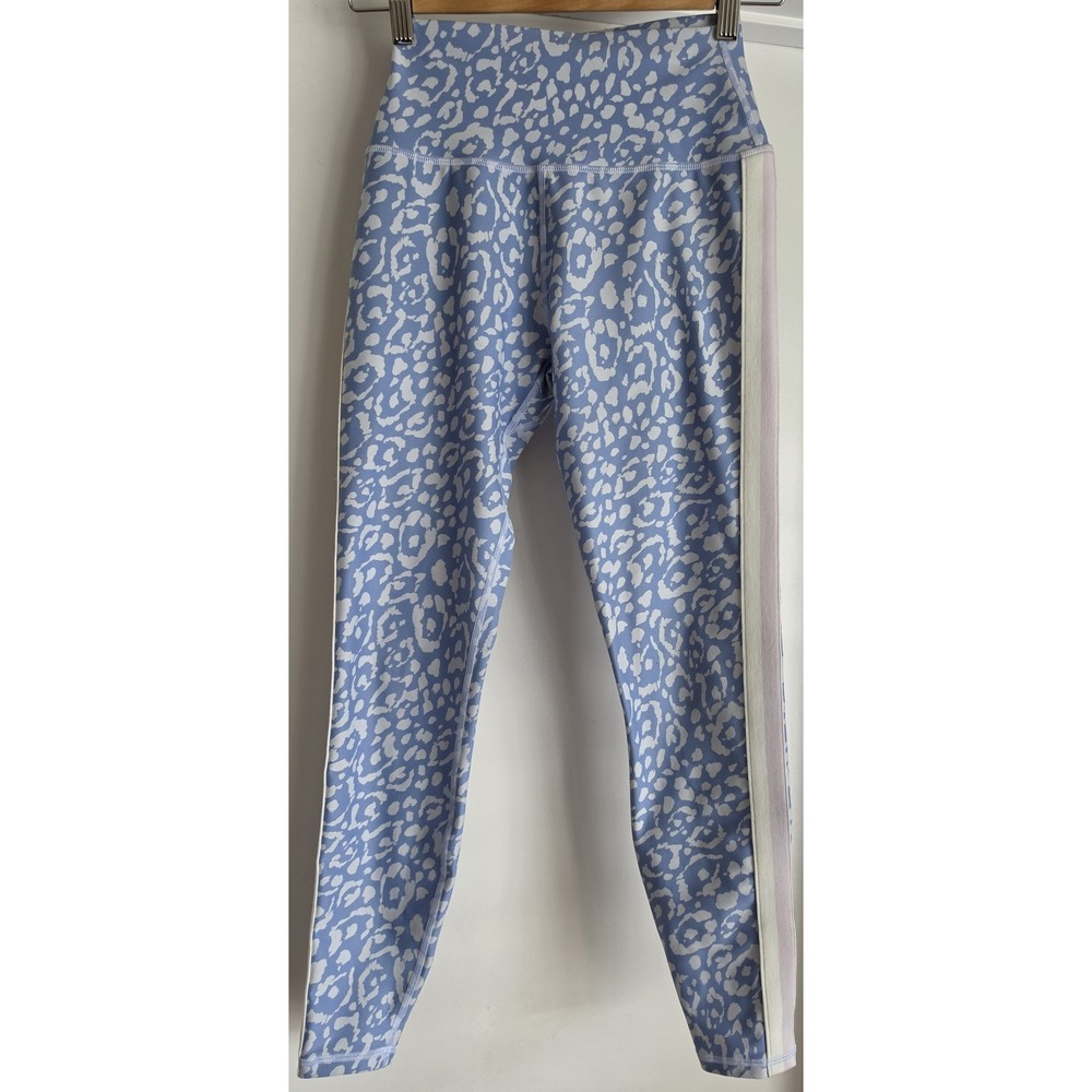 Spiritual Gangster Leggings S Blue White Animal Print Athleisure Active